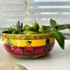 Hand painted stainless steel bowl - Yellow