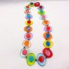 Resin necklace disk & cylinder long "Saturn" 75cm