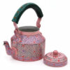 HAND PAINTED ALUMINIUM TEA KETTLE 1000ML - PINK CITY