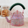 HAND PAINTED ALUMINIUM TEA KETTLE 1000ML - PINK CITY