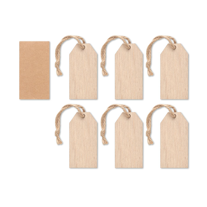 Set of wooden gift tags