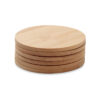 Set of Six Bamboo Coasters in Cotton Bag